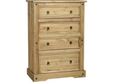 Corona Pine Four Drawer Chest